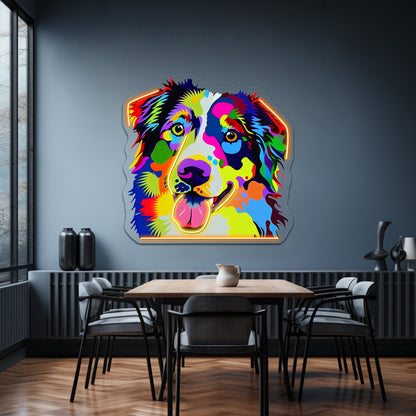 Australian Shepherd Pop Artwork Led Neon Sign - Shineneon