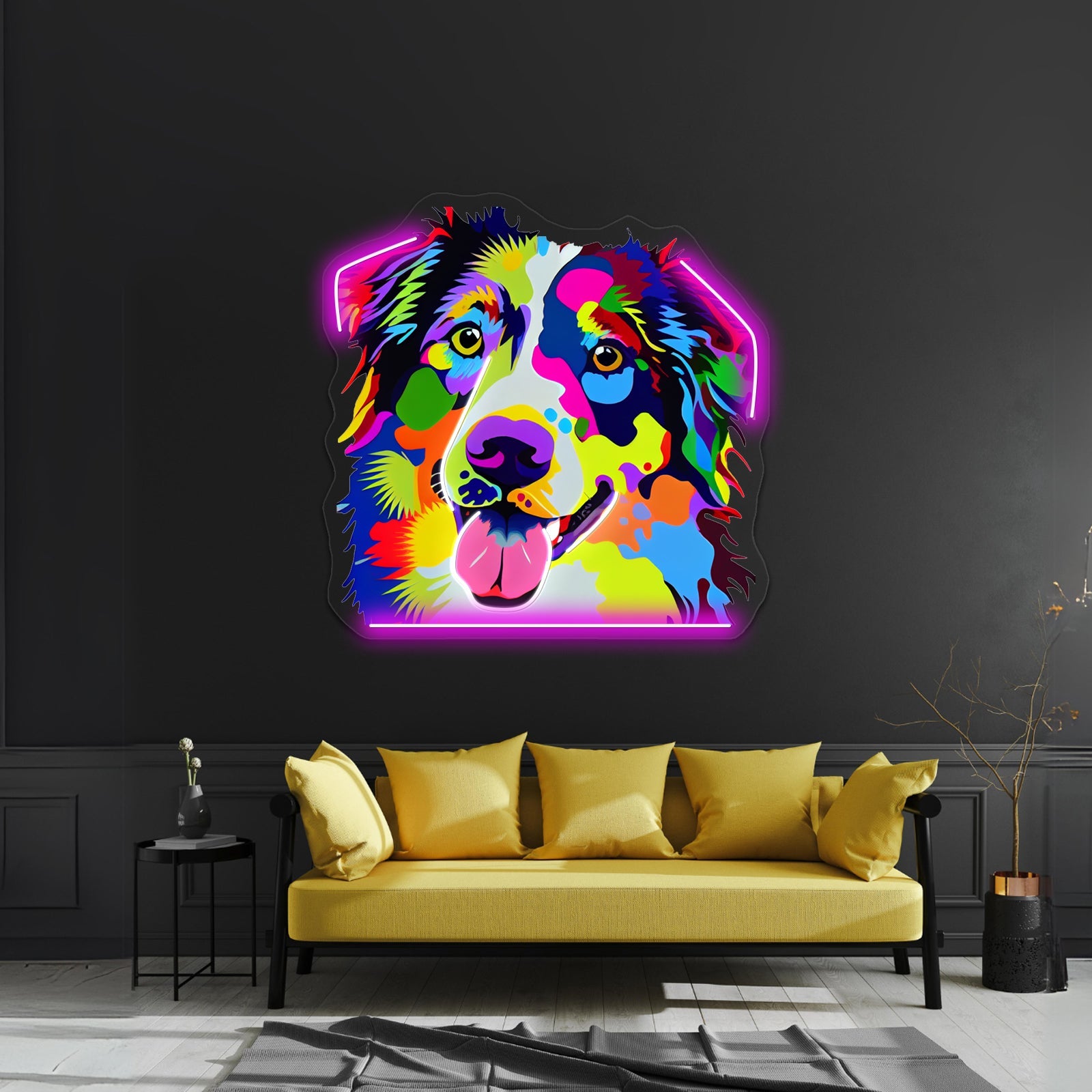 Australian Shepherd Pop Artwork Led Neon Sign - Shineneon