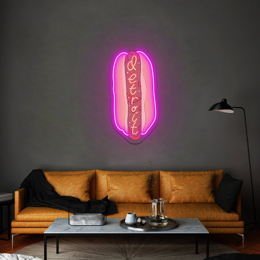 Authentic Detroit Coney Dog Neon Signs For Anime Neon Sign