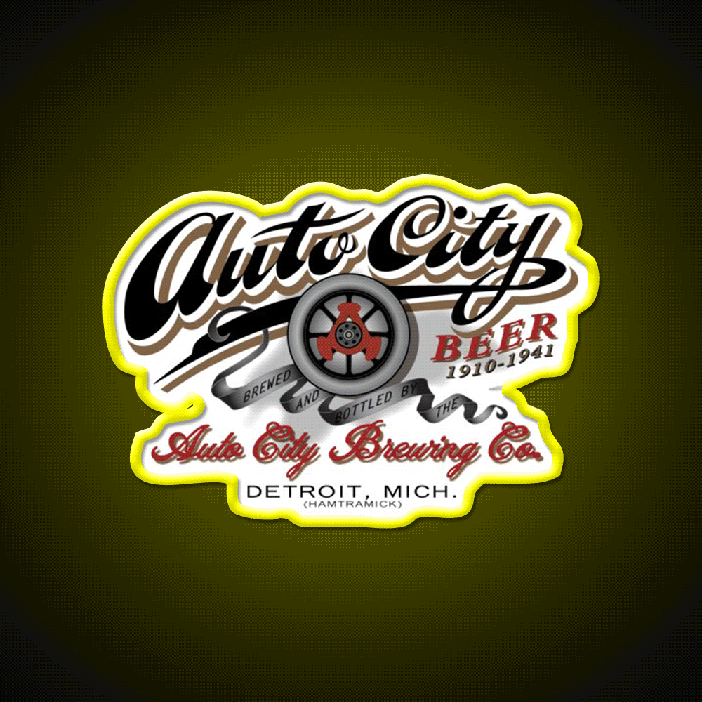 Auto City Brewing Company Beer Bar Decor Led Neon Sign Rgb Color - Custom LED neon sign front view