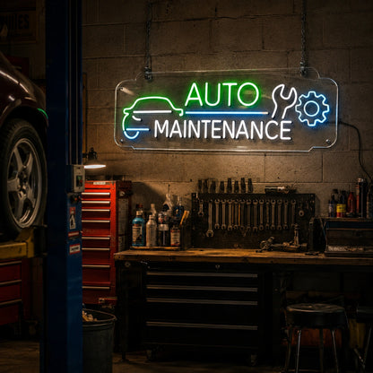 Auto Maintenance Neon Sign LED Neon Sign real lifestyle scene