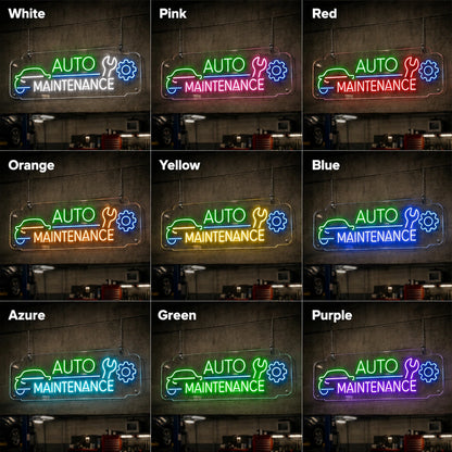 Auto Maintenance Neon Sign LED Neon Sign color grid