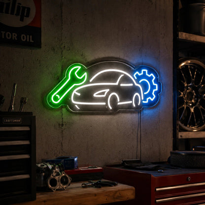 Auto Repair Car Wrench LED Neon Sign - Shineneon
