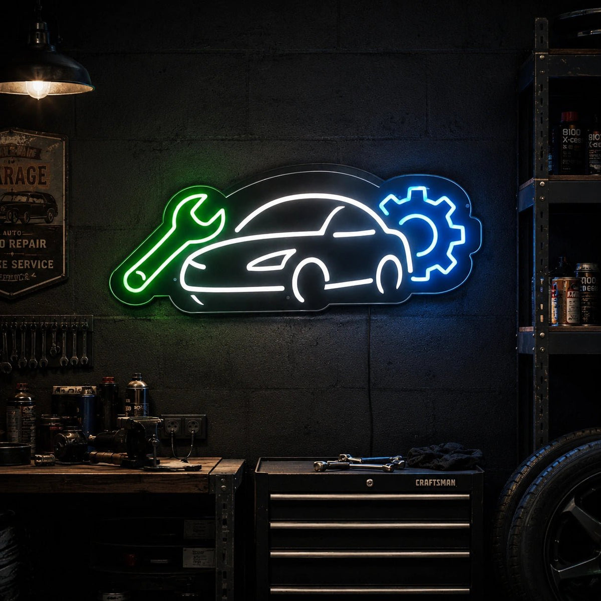 Auto Repair Car Wrench LED Neon Sign - Shineneon