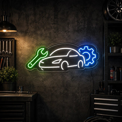 Auto Repair Car Wrench LED Neon Sign - Shineneon
