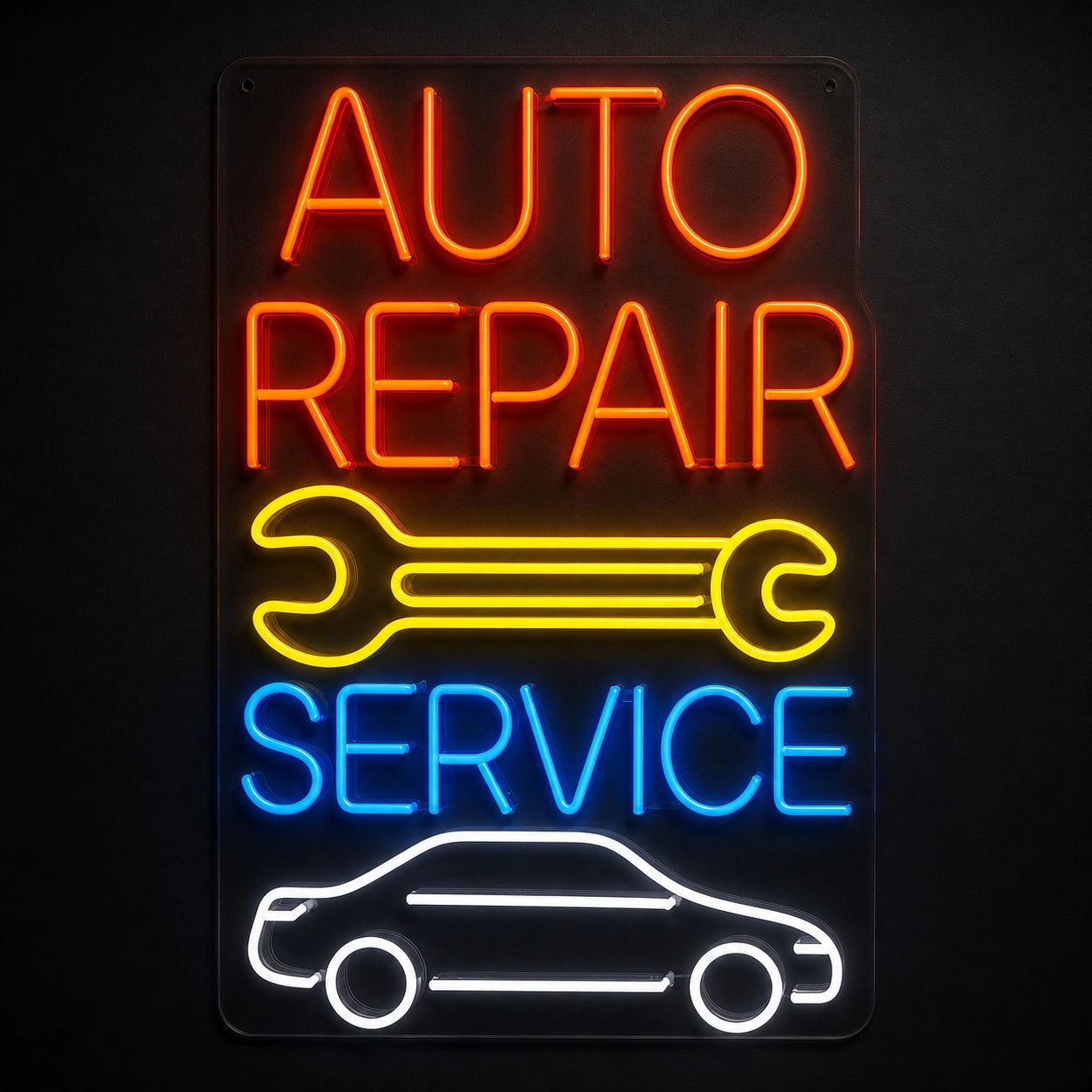 Auto Repair Service Wrench Car Vintage LED Neon Sign main product image
