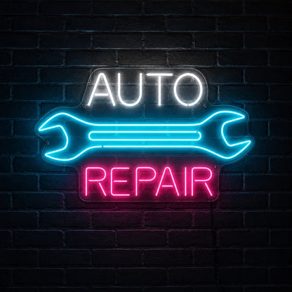 Auto Repair Wrench LED Neon Sign high-converting product image
