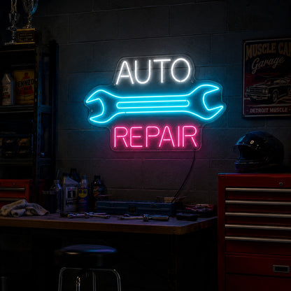 Auto Repair Wrench LED Neon Sign size image