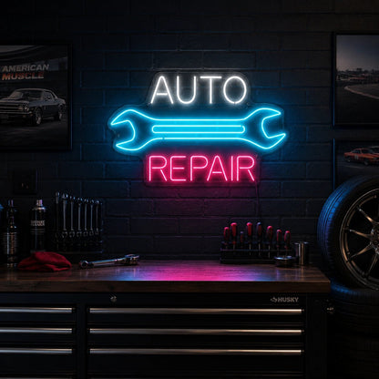 Auto Repair Wrench LED Neon Sign - Shineneon