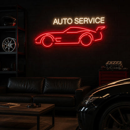 Auto Service Car Vintage LED Neon Sign real lifestyle scene