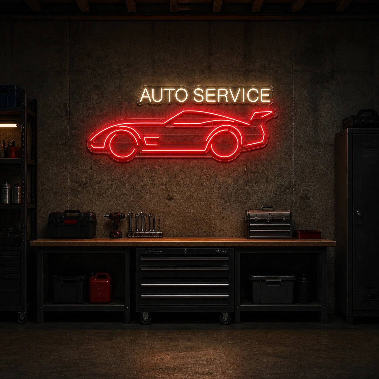 Auto Service Car Vintage LED Neon Sign size image