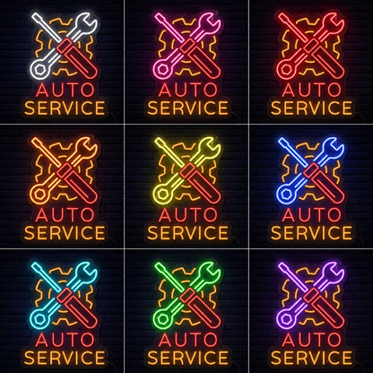 Auto Service Tools Neon Sign LED Neon Sign color grid