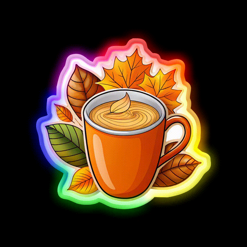 Autumn Coffee Magic Vibes Cafe Led Neon Sign Espresso Bar Art Rgb Color