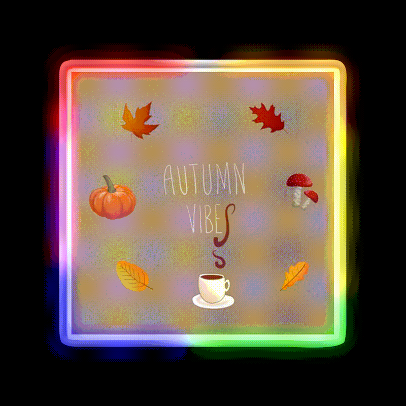 Autumn Vibes Cafe Led Neon Sign Espresso Bar Art Rgb Color
