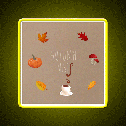 Autumn Vibes Cafe Led Neon Sign Espresso Bar Art Rgb Color