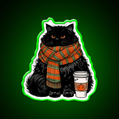 Autumn Vibes Coffee Cat Cafe Led Neon Sign Espresso Bar Art Rgb Color - Shineneon