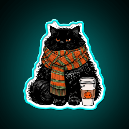 Autumn Vibes Coffee Cat Cafe Led Neon Sign Espresso Bar Art Rgb Color - Shineneon