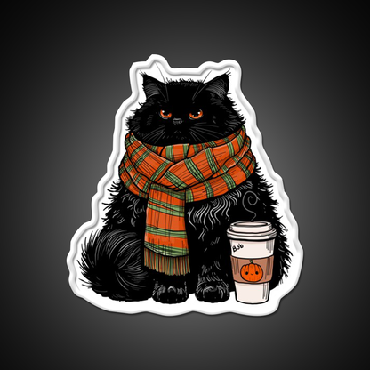 Autumn Vibes Coffee Cat Cafe Led Neon Sign Espresso Bar Art Rgb Color