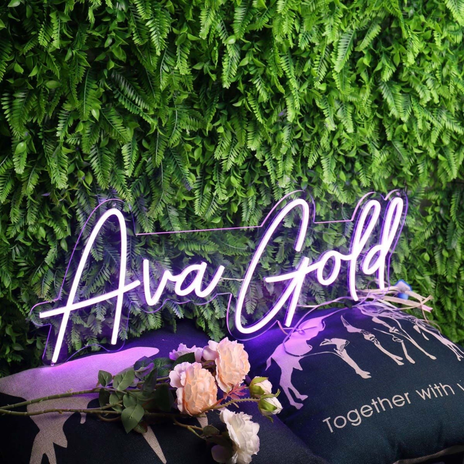 Ava Gold Purple Led Neon Sign - Shineneon
