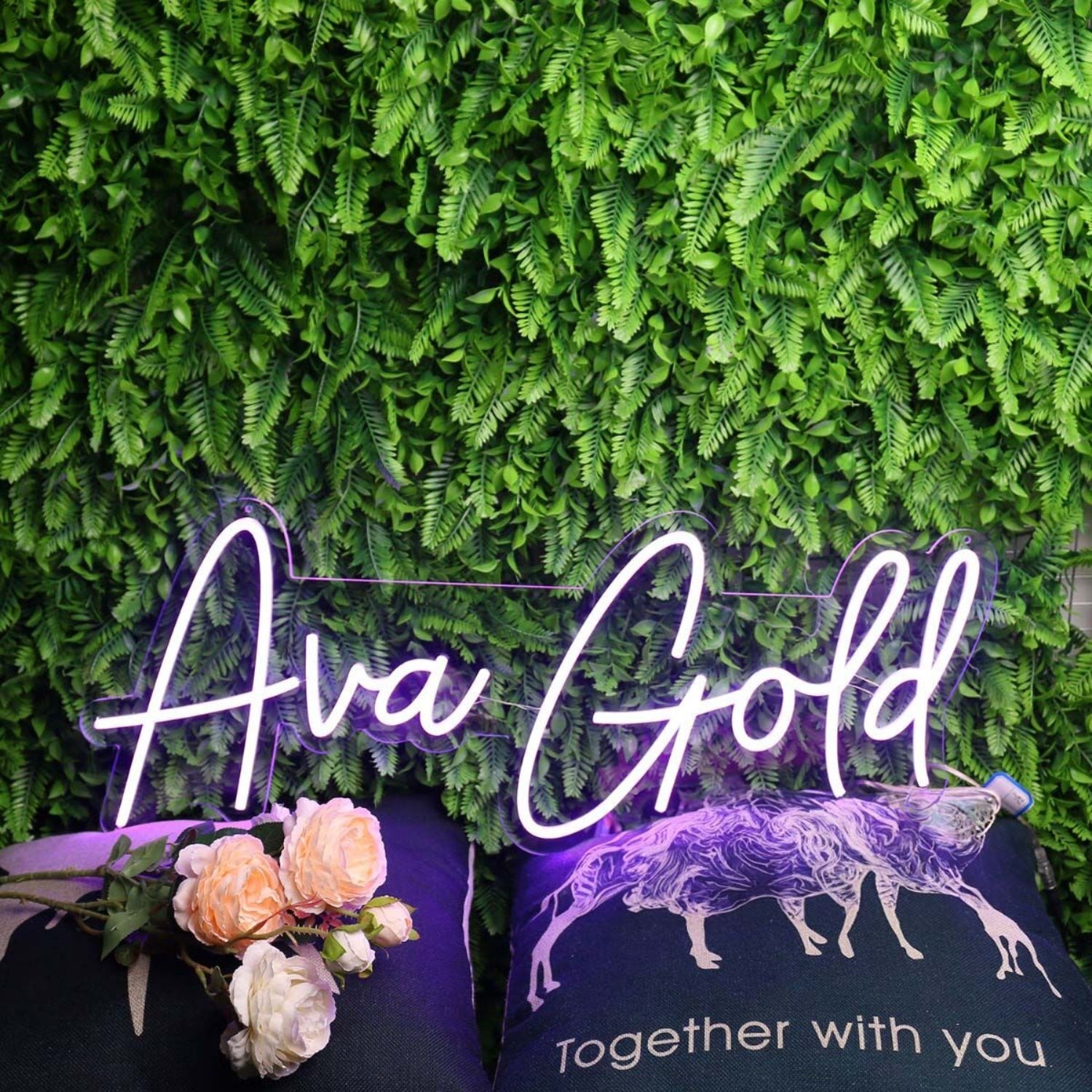 Ava Gold Purple Led Neon Sign - Shineneon