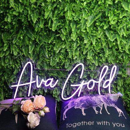 Ava Gold Purple Led Neon Sign - Shineneon