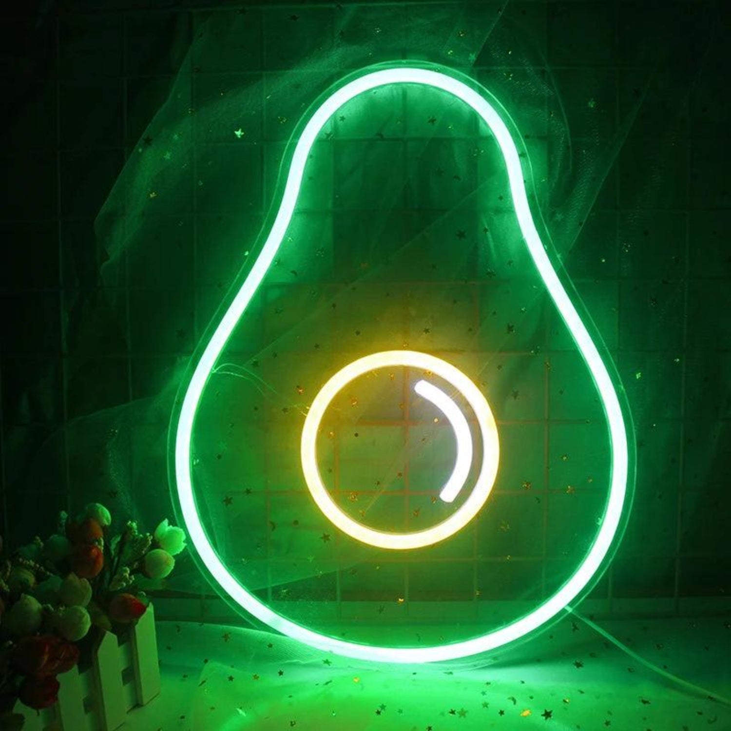 Avocado Green-Yellow Glow Led Neon Sign For Home Cafe Decor | Shineneon