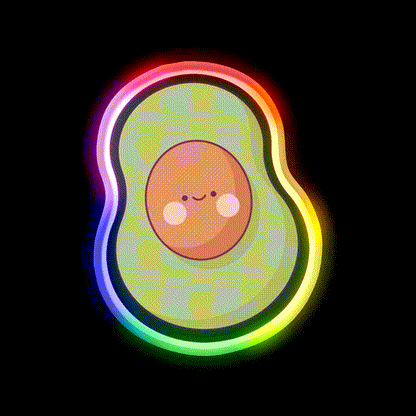 Avocado Snack Food Led Neon Sign Rgb Color - LED neon sign close-up detail
