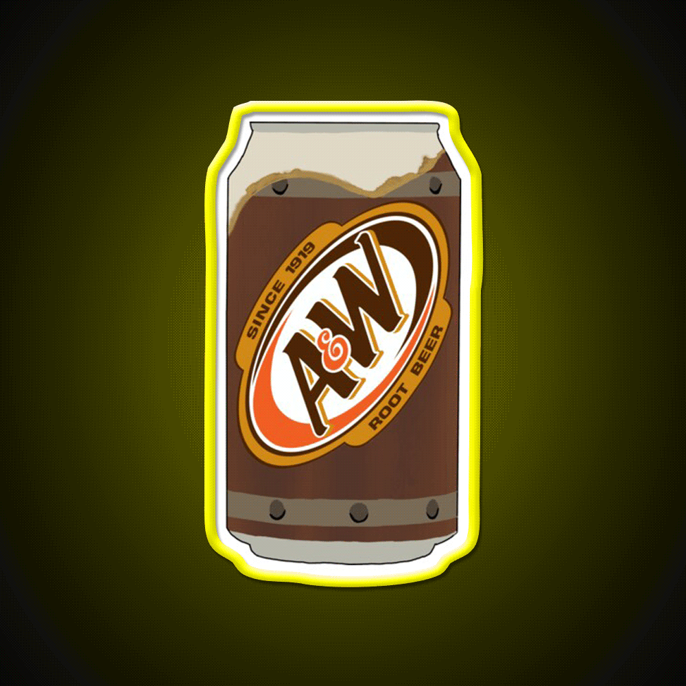 Aw Root Beer Bar Decor Led Neon Sign Rgb Color - Custom LED neon sign front view