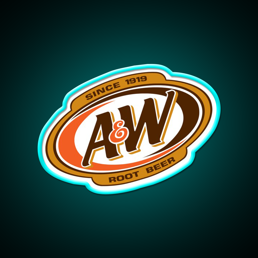Aw Root Beer Logo Classic Beer Bar Decor Led Neon Sign Rgb Color - Size and dimension reference