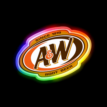 Aw Root Beer Logo Classic Beer Bar Decor Led Neon Sign Rgb Color - LED neon sign close-up detail