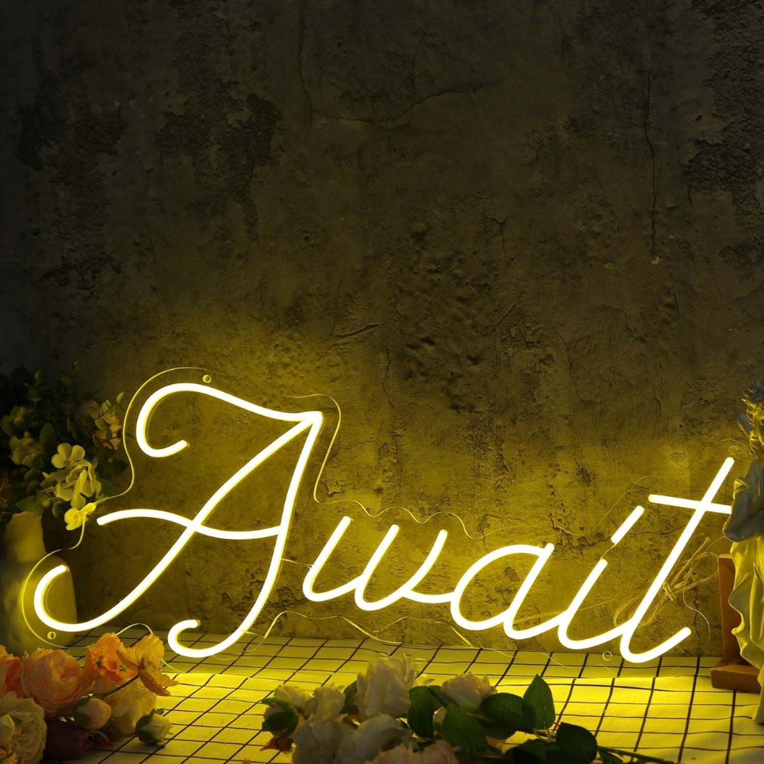 Await Yellow Led Neon Sign | Shineneon