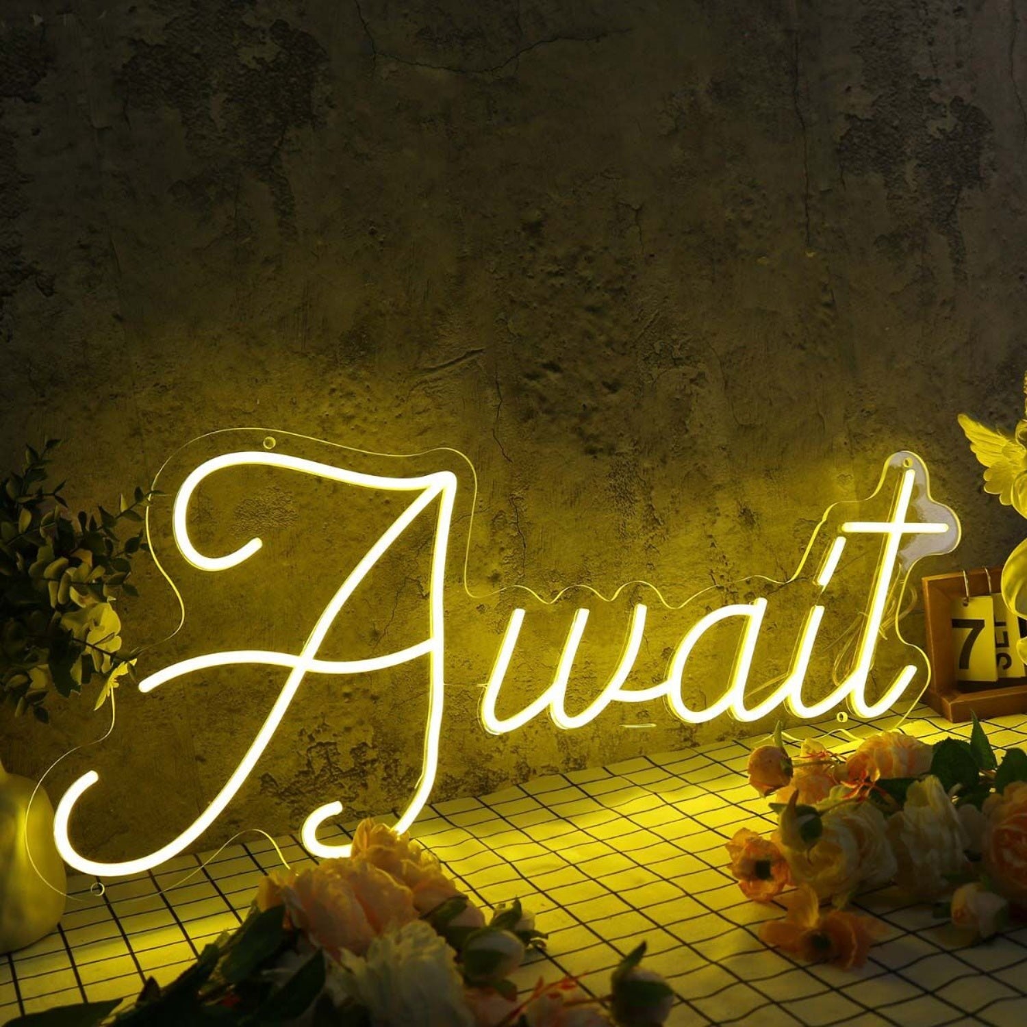 Await Yellow Led Neon Sign | Shineneon