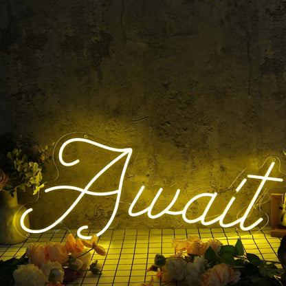 Await Yellow Led Neon Sign - Shineneon