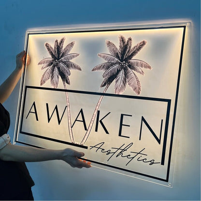Awaken Acrylic Business Logo Sign - Shineneon