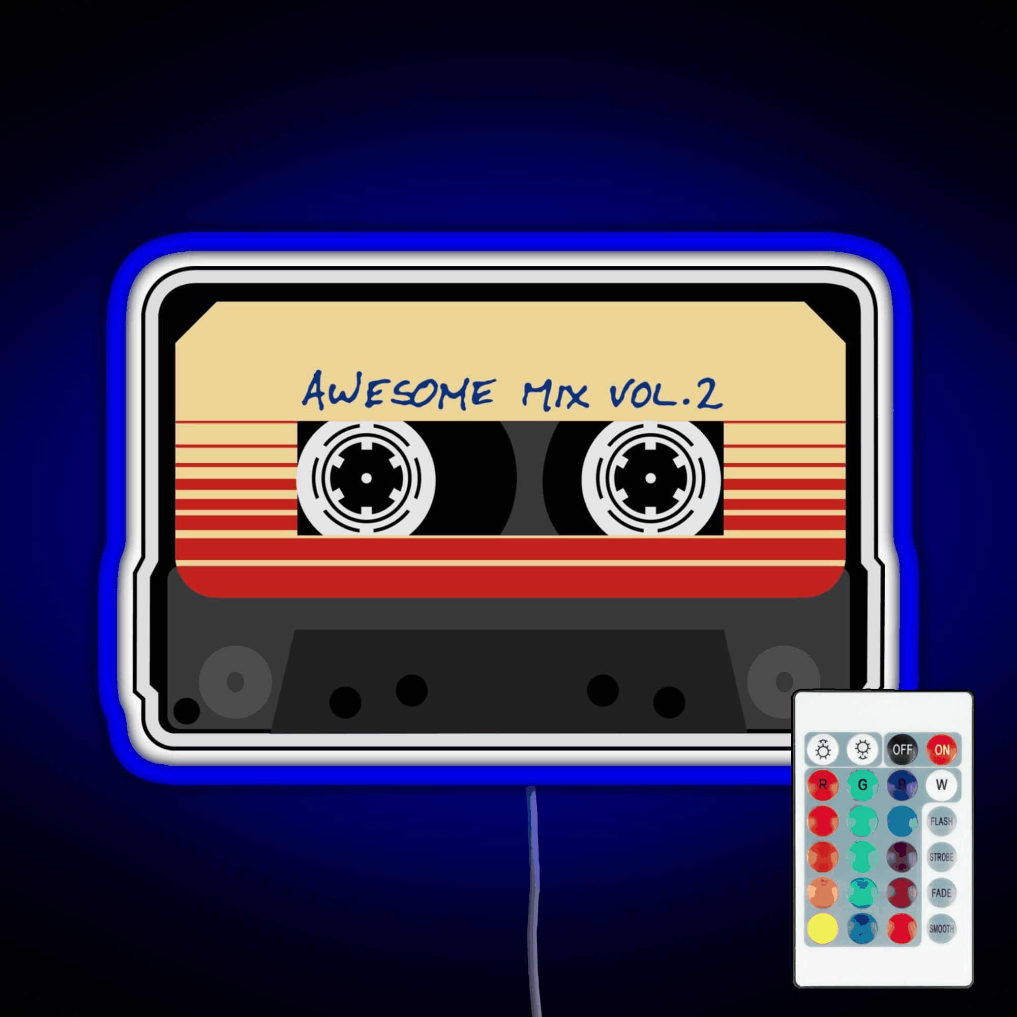Awesome Mixtape Vol 2 Cassette Retro Rgb Led Neon Sign Pop Wall Art