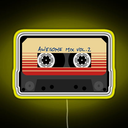 Awesome Mixtape Vol 2 Cassette Retro Rgb Led Neon Sign Pop Wall Art - Shineneon