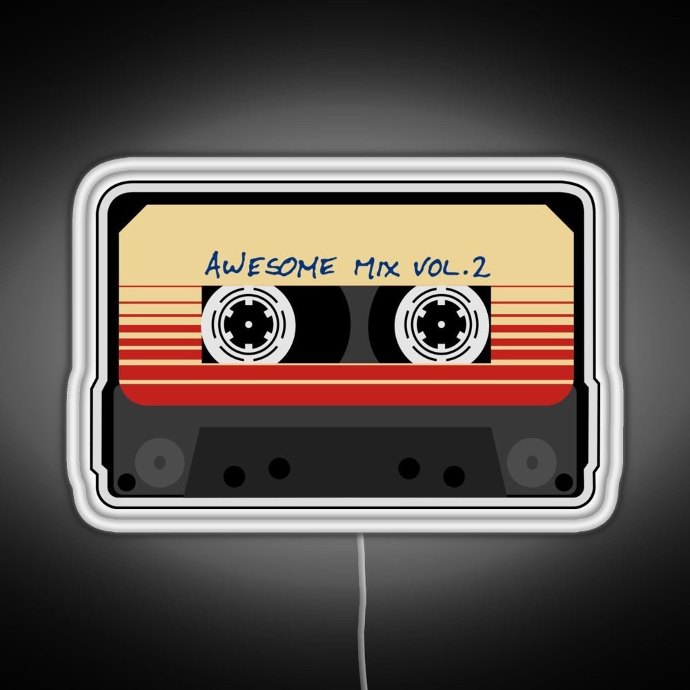 Awesome Mixtape Vol 2 Cassette Retro Rgb Led Neon Sign Pop Wall Art - Shineneon