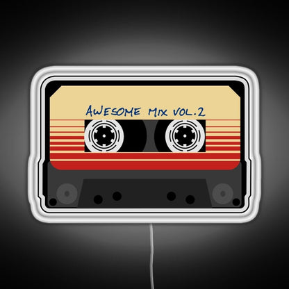 Awesome Mixtape Vol 2 Cassette Retro Rgb Led Neon Sign Pop Wall Art - Shineneon