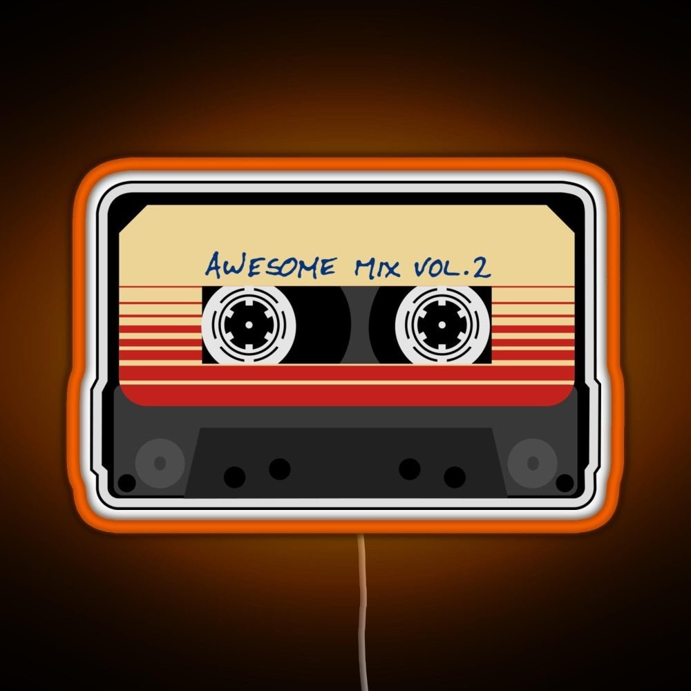 Awesome Mixtape Vol 2 Cassette Retro Rgb Led Neon Sign Pop Wall Art - Shineneon