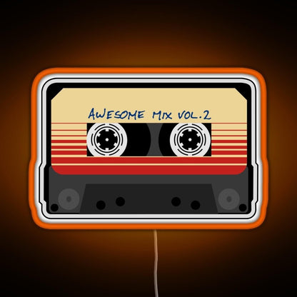 Awesome Mixtape Vol 2 Cassette Retro Rgb Led Neon Sign Pop Wall Art - Shineneon