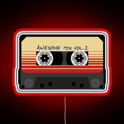 Awesome Mixtape Vol 2 Cassette Retro Rgb Led Neon Sign Pop Wall Art - Shineneon
