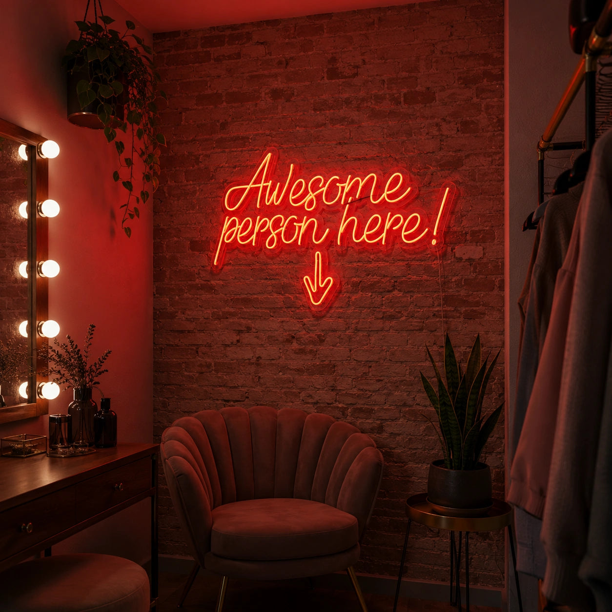 Awesome Person Here LED Neon Sign - 02 High-Converting Product Image