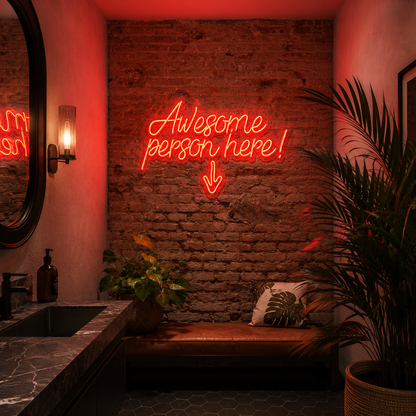 Awesome Person Here LED Neon Sign Wall Neon Sign - 02 High-Converting Product Image