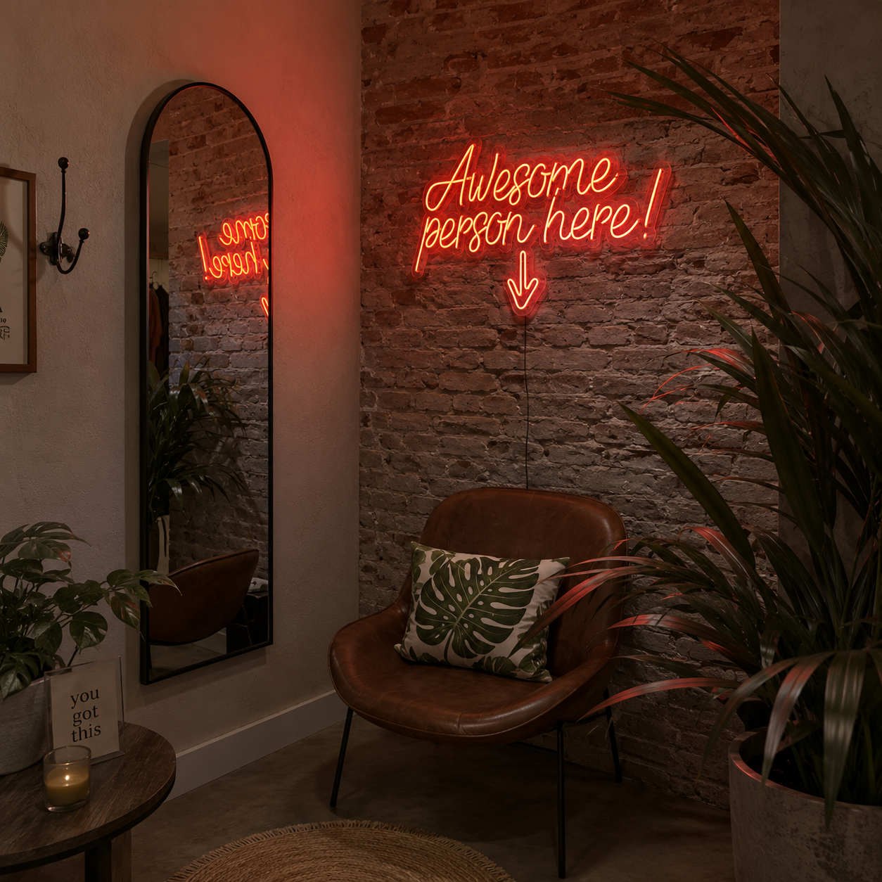 Awesome Person Here LED Neon Sign Wall Neon Sign - 03 Real Lifestyle Scene