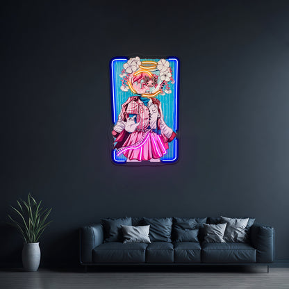 Axolotl Bowl Head Gouache Painting Illustration Artwork Led Neon Sign - LED neon sign view 5