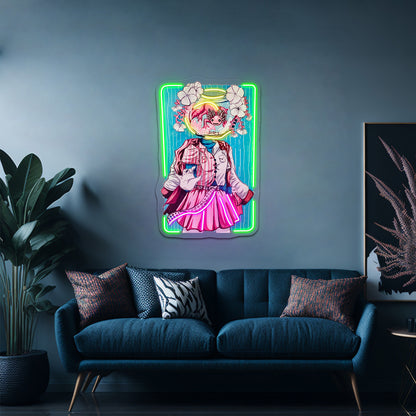 Axolotl Bowl Head Gouache Painting Illustration Artwork Led Neon Sign - LED neon sign view 9