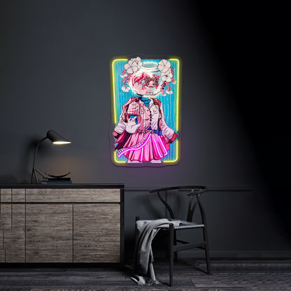 Axolotl Bowl Head Gouache Painting Illustration Artwork Led Neon Sign - LED neon sign view 7