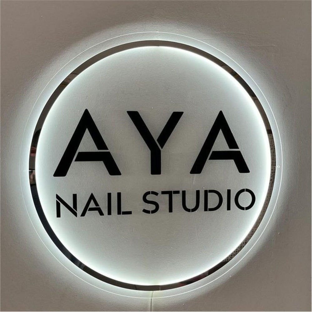Aya Nail Studio Acrylic Business Logo Sign