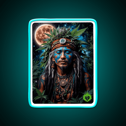 Ayahuasca Shaman Hemp Inspired Green Leaf Led Neon Sign Rgb Color - Shineneon