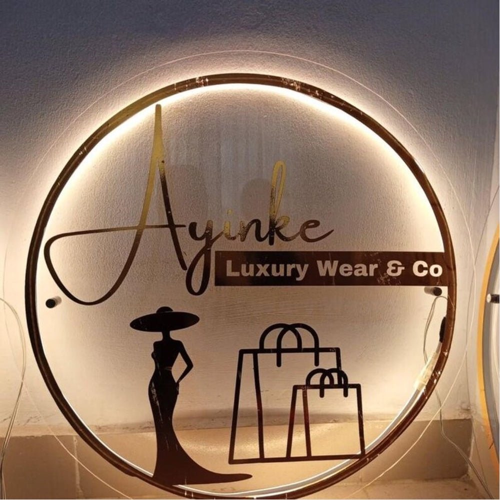 Ayinke Luxury Wear Co Acrylic Business Logo Sign - Shineneon